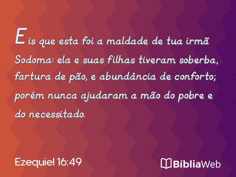 Ezequiel 16:49 em imagem para compartilhar