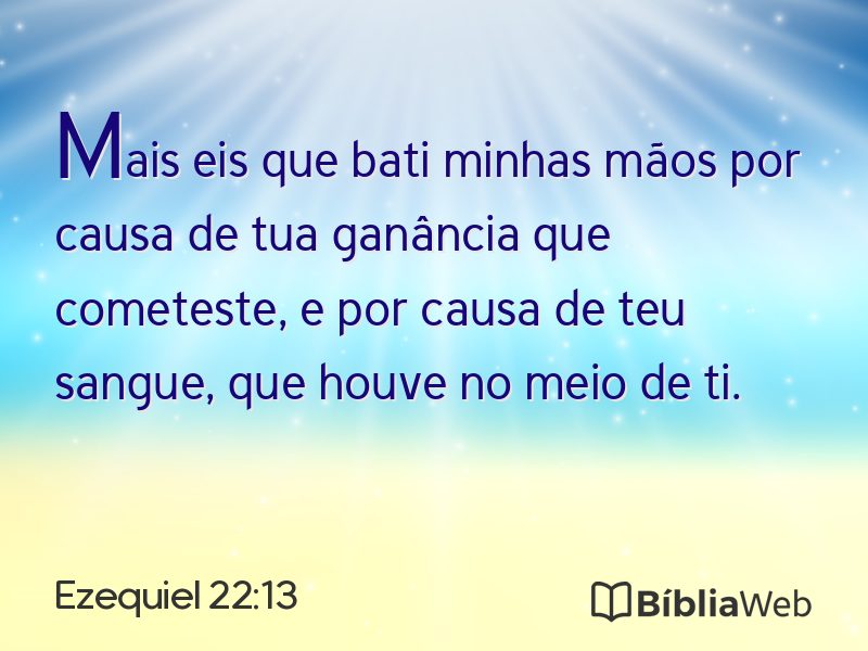 Ezequiel 22:13 em imagem para compartilhar