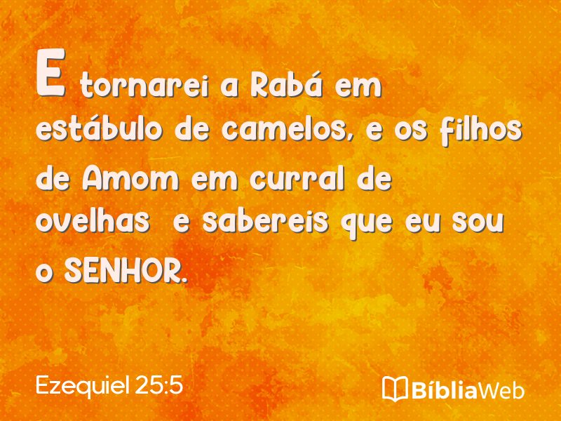 Ezequiel 25:5 em imagem para compartilhar