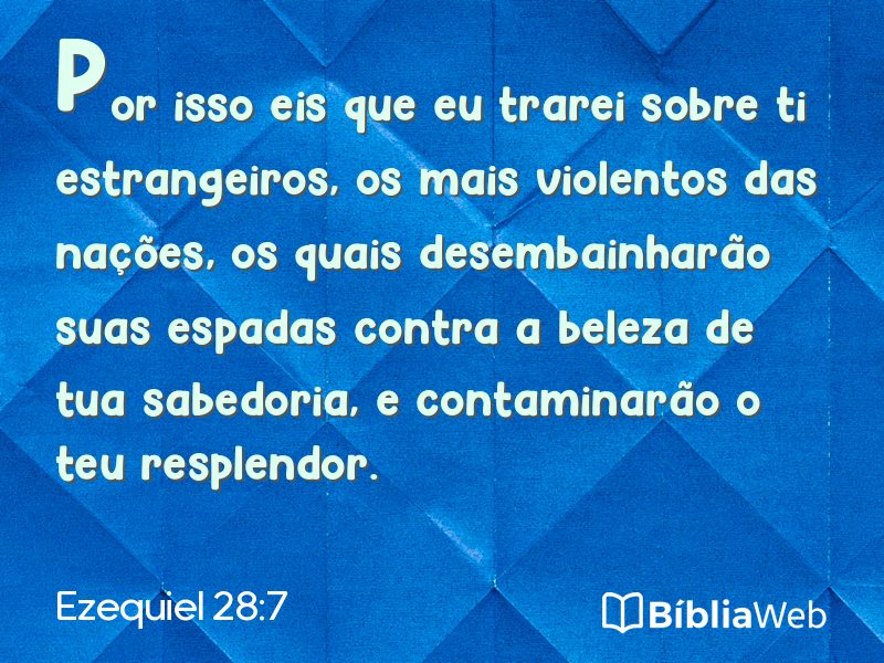 Ezequiel 28:7 em imagem para compartilhar