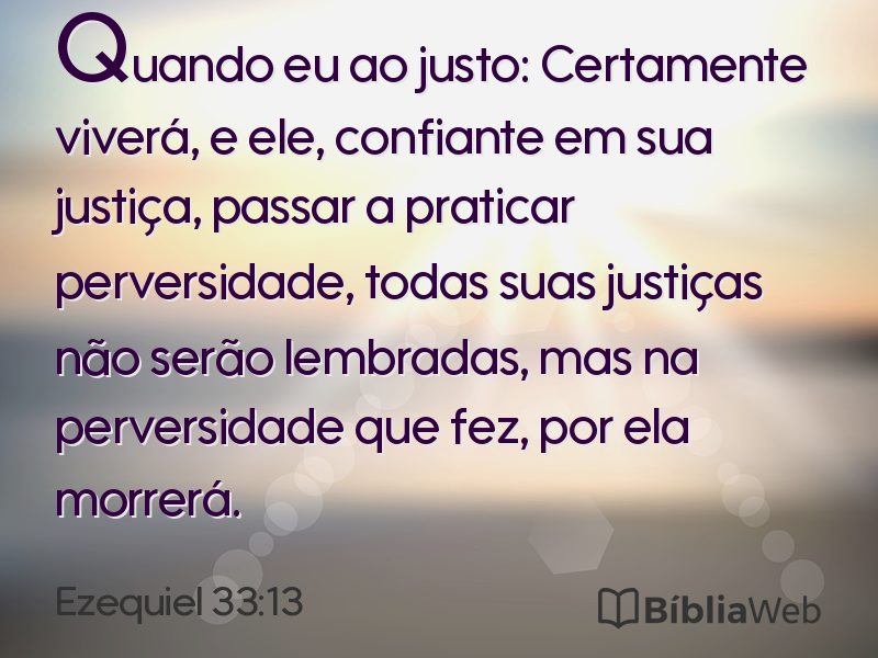 Ezequiel 33:13 em imagem para compartilhar