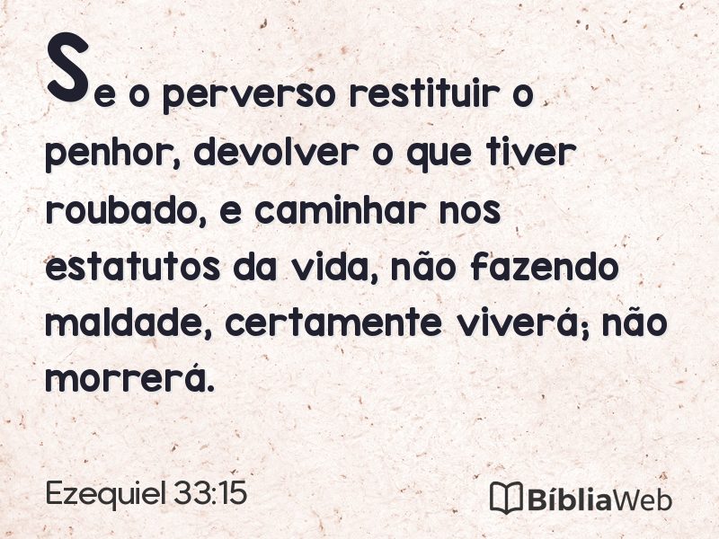 Ezequiel 33:15 em imagem para compartilhar