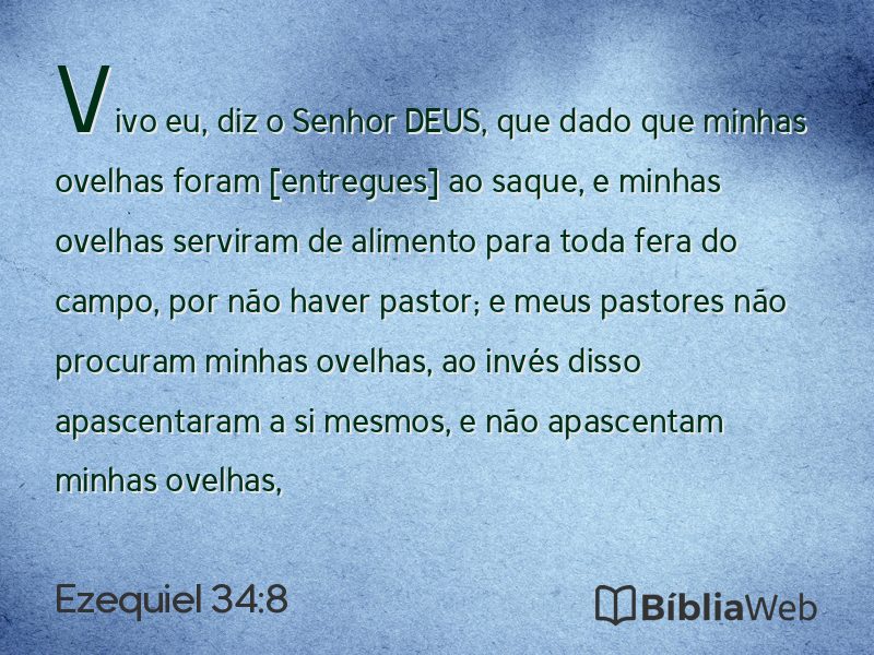 Ezequiel 34:8 em imagem para compartilhar