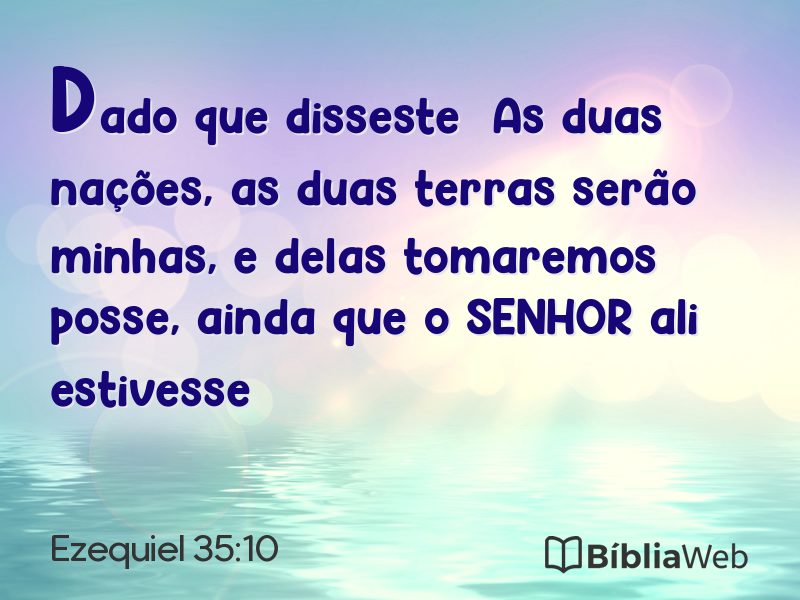 Ezequiel 35:10 em imagem para compartilhar