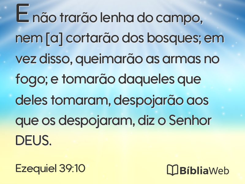 Ezequiel 39:10 em imagem para compartilhar