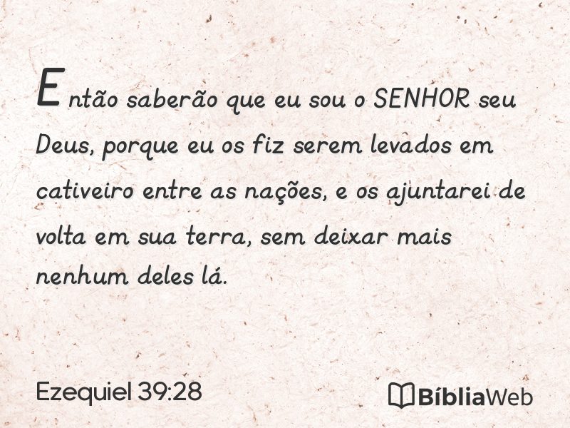 Ezequiel 39:28 em imagem para compartilhar