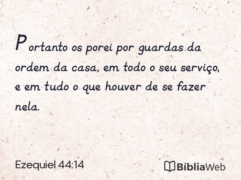 Ezequiel 44:14 em imagem para compartilhar