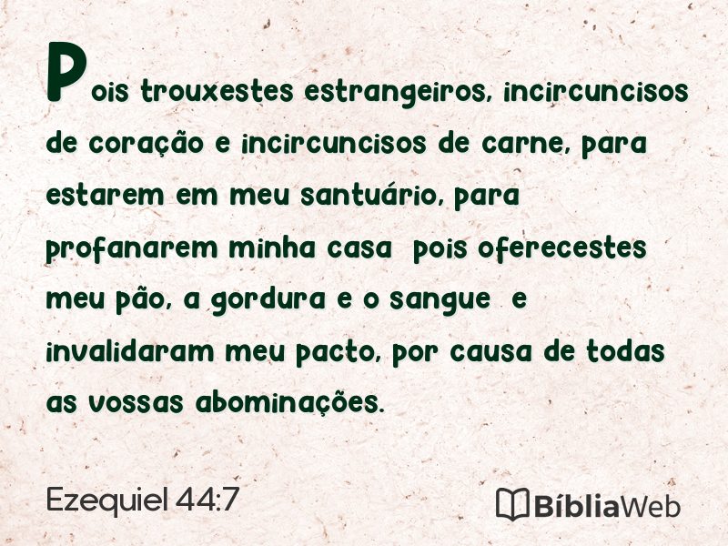Ezequiel 44:7 em imagem para compartilhar