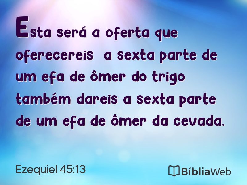Ezequiel 45:13 em imagem para compartilhar