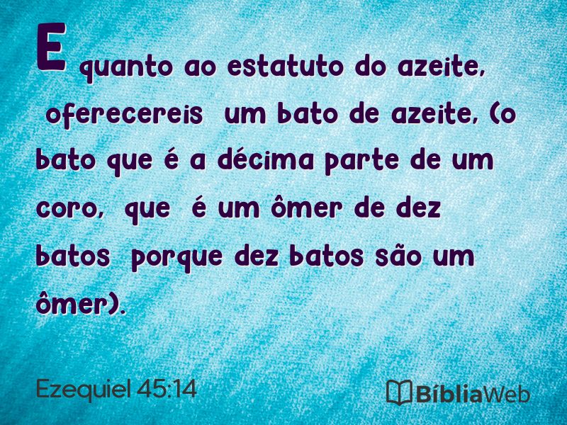 Ezequiel 45:14 em imagem para compartilhar