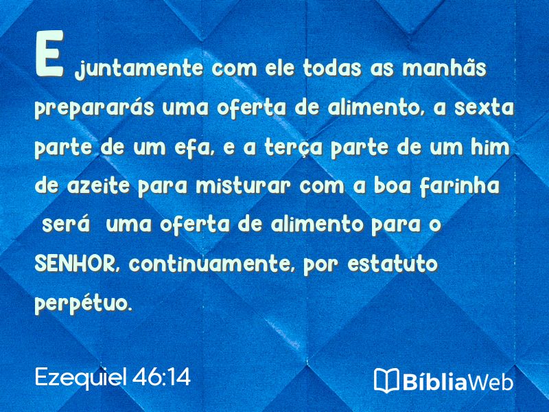 Ezequiel 46:14 em imagem para compartilhar
