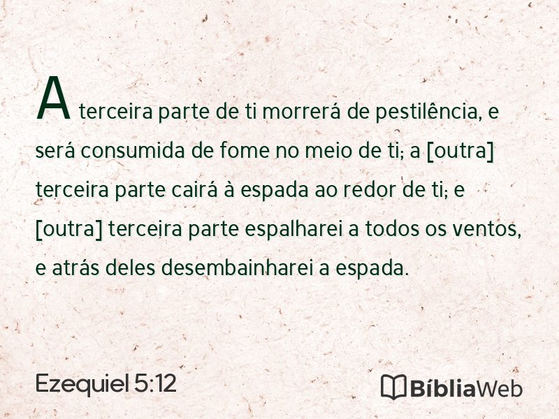 Ezequiel 5:12 em imagem para compartilhar