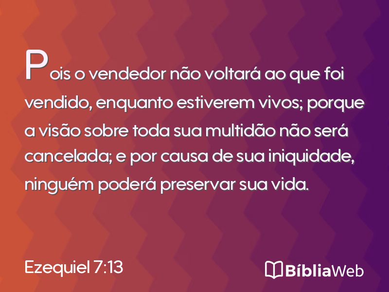 Ezequiel 7:13 em imagem para compartilhar