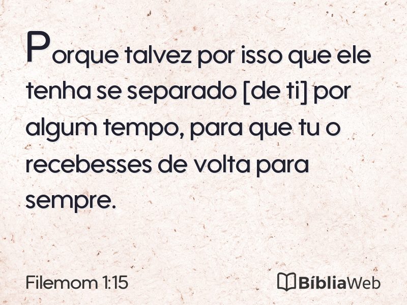 Filemom 1:15 em imagem para compartilhar