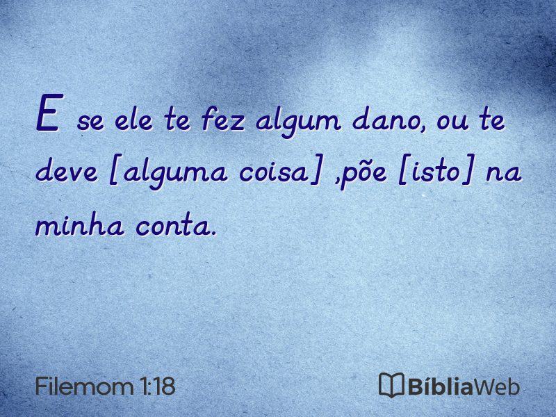Filemom 1:18 em imagem para compartilhar