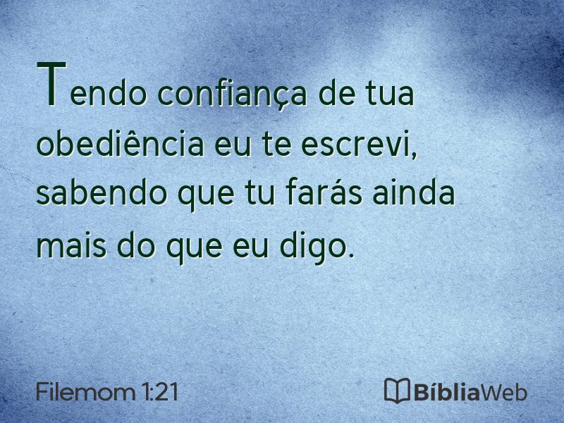Filemom 1:21 em imagem para compartilhar