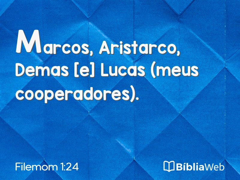 Filemom 1:24 em imagem para compartilhar
