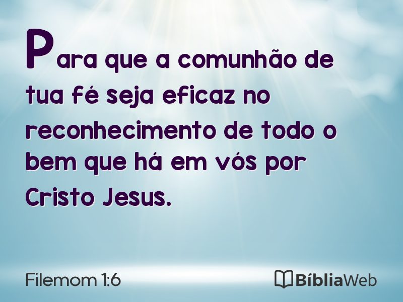 Filemom 1:6 em imagem para compartilhar