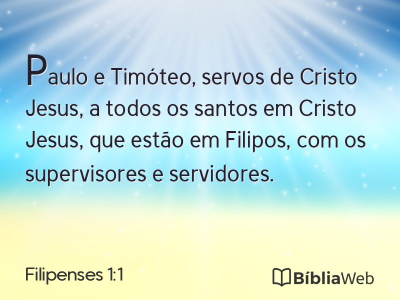 Filipenses 1:1 em imagem para compartilhar