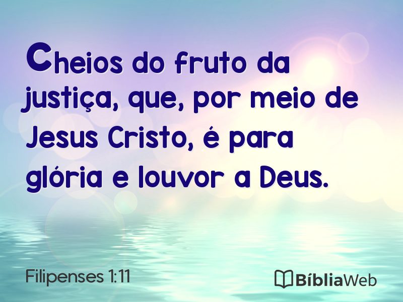 Filipenses 1:11 em imagem para compartilhar