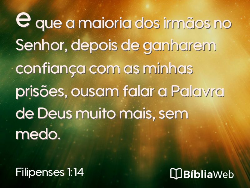 Filipenses 1:14 em imagem para compartilhar