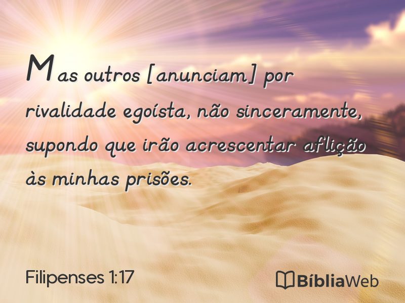 Filipenses 1:17 em imagem para compartilhar