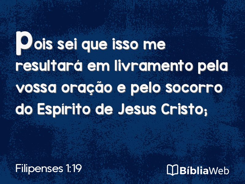 Filipenses 1:19 em imagem para compartilhar