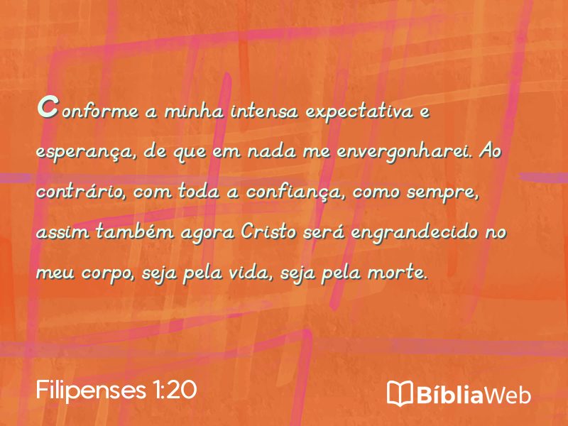 Filipenses 1:20 em imagem para compartilhar
