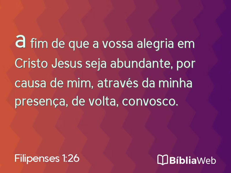 Filipenses 1:26 em imagem para compartilhar
