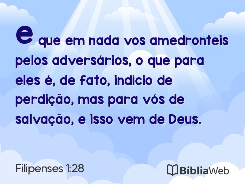 Filipenses 1:28 em imagem para compartilhar