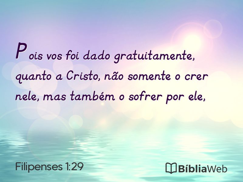 Filipenses 1:29 em imagem para compartilhar