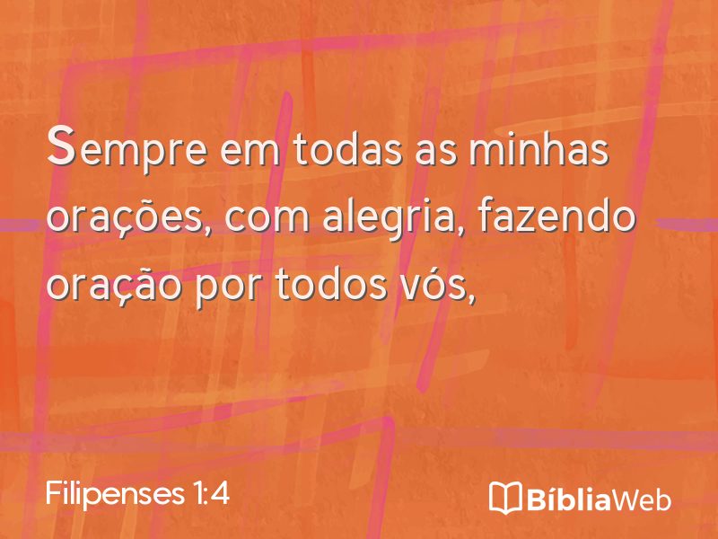 Filipenses 1:4 em imagem para compartilhar