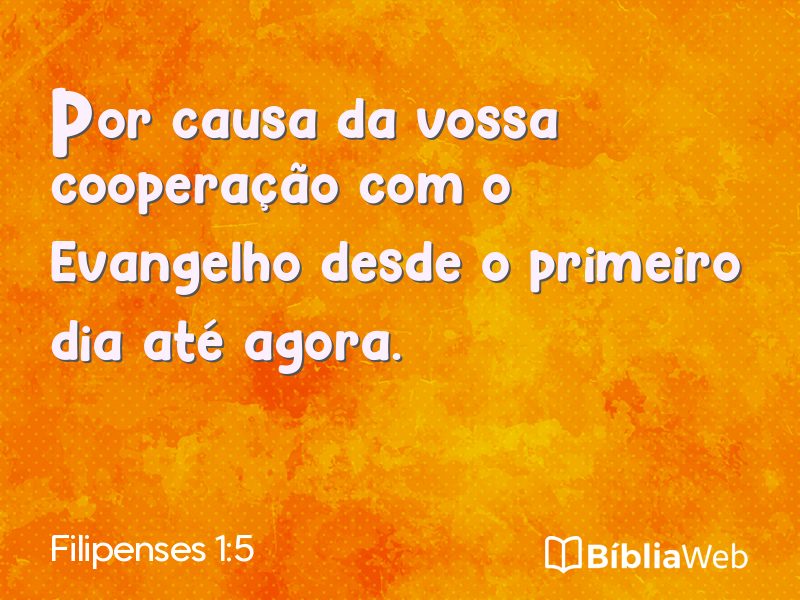 Filipenses 1:5 em imagem para compartilhar