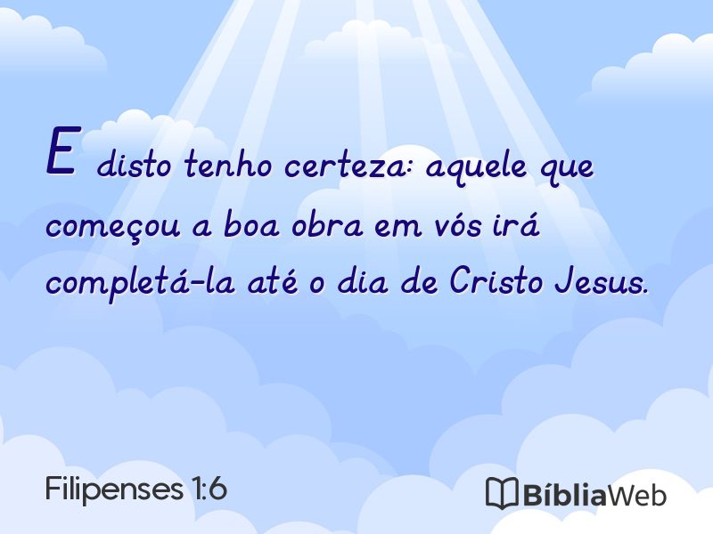 Filipenses 1:6 em imagem para compartilhar
