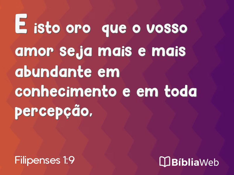Filipenses 1:9 em imagem para compartilhar