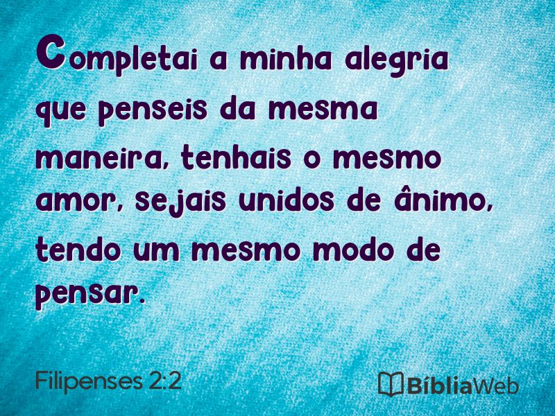 Filipenses 2:2 em imagem para compartilhar