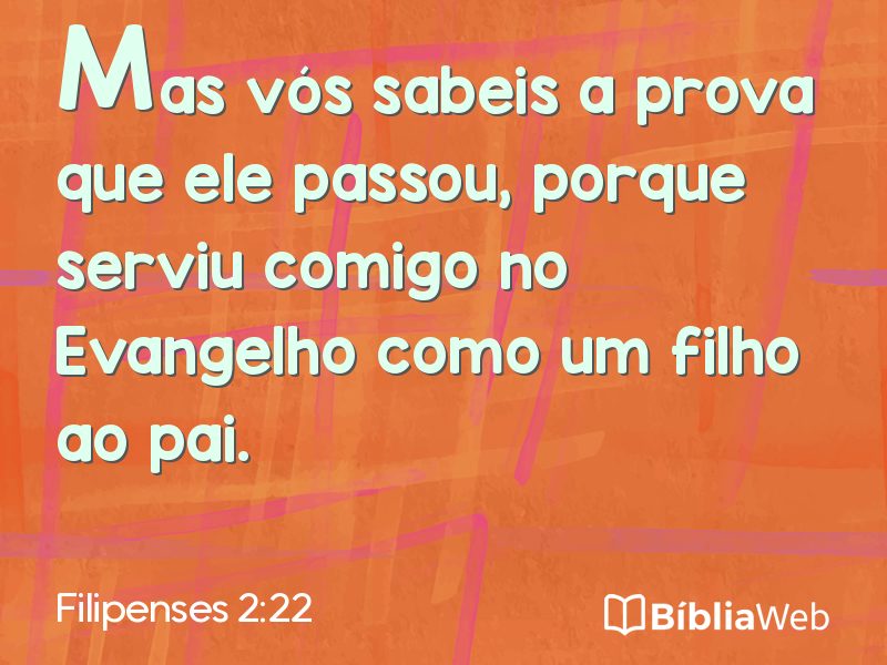 Filipenses 2:22 em imagem para compartilhar