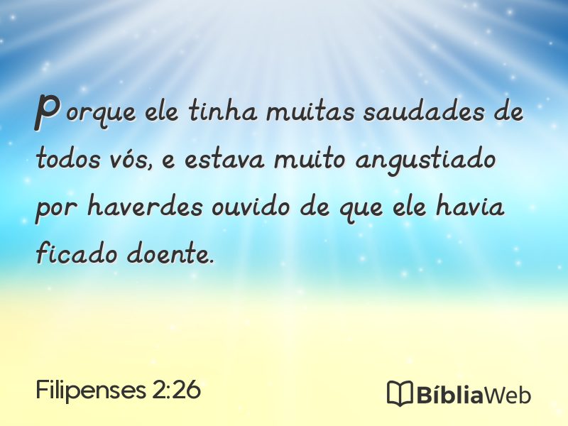 Filipenses 2:26 em imagem para compartilhar