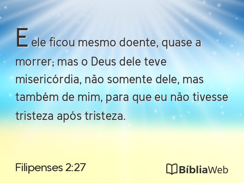 Filipenses 2:27 em imagem para compartilhar