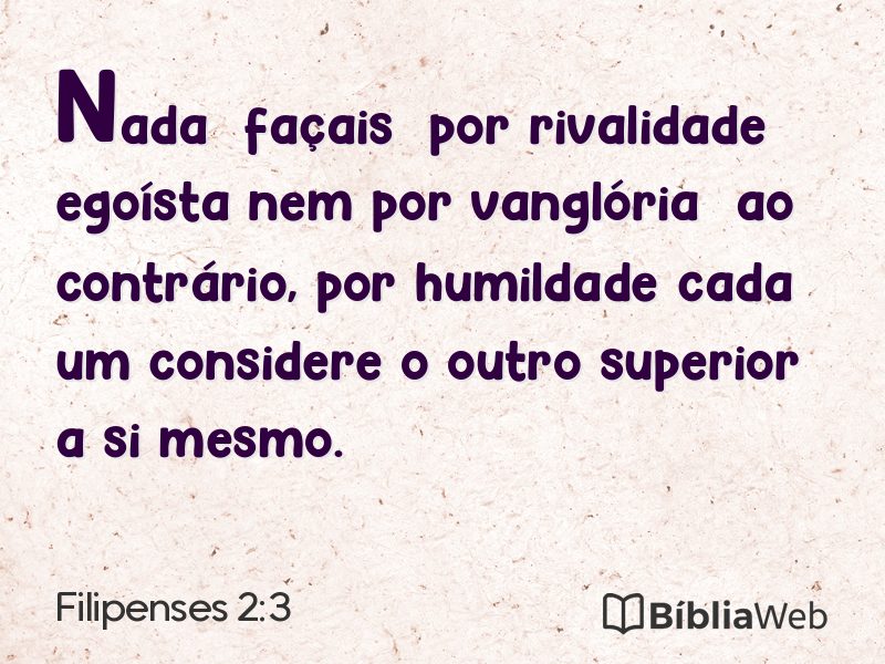 Filipenses 2:3 em imagem para compartilhar