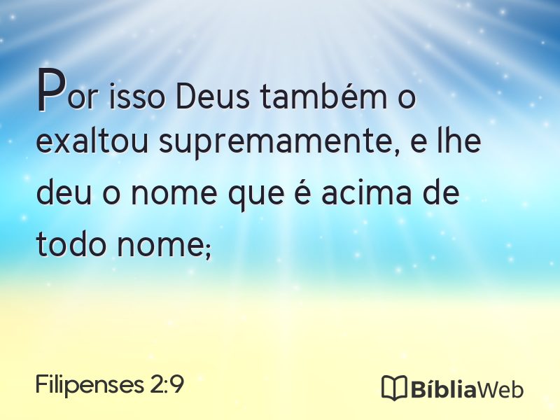 Filipenses 2:9 em imagem para compartilhar