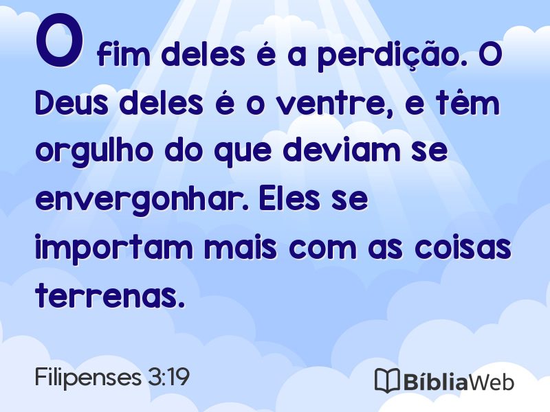 Filipenses 3:19 em imagem para compartilhar