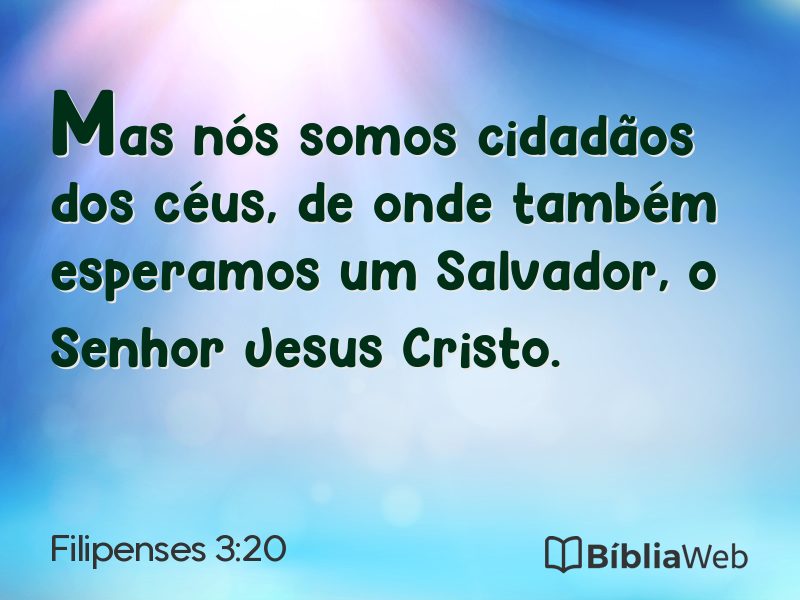 Filipenses 3:20 em imagem para compartilhar