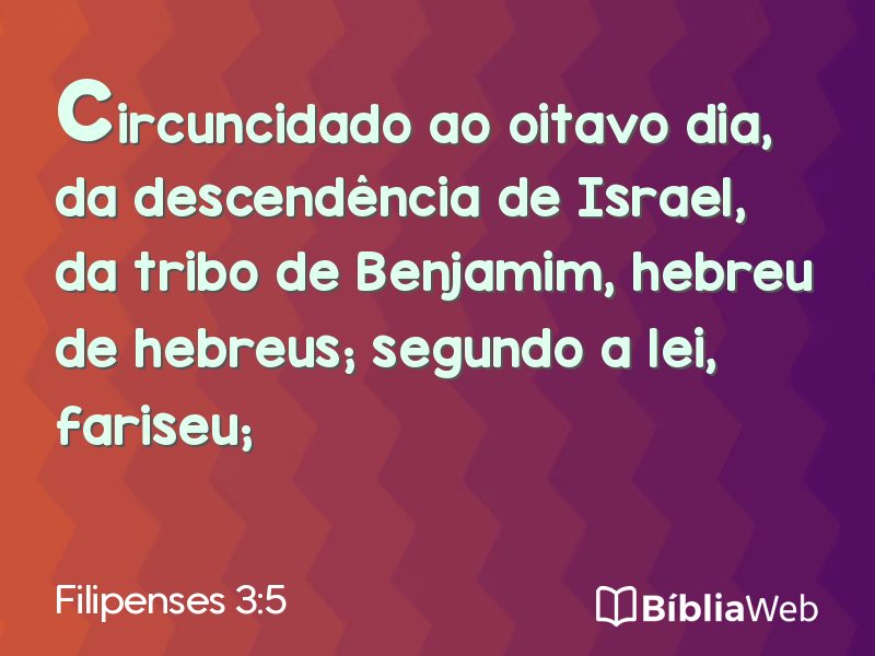 Filipenses 3:5 em imagem para compartilhar