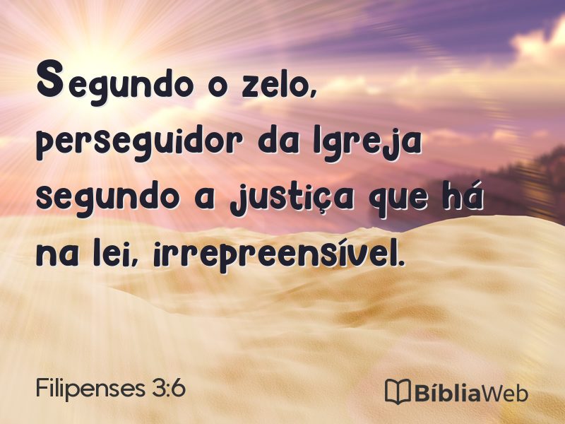 Filipenses 3:6 em imagem para compartilhar