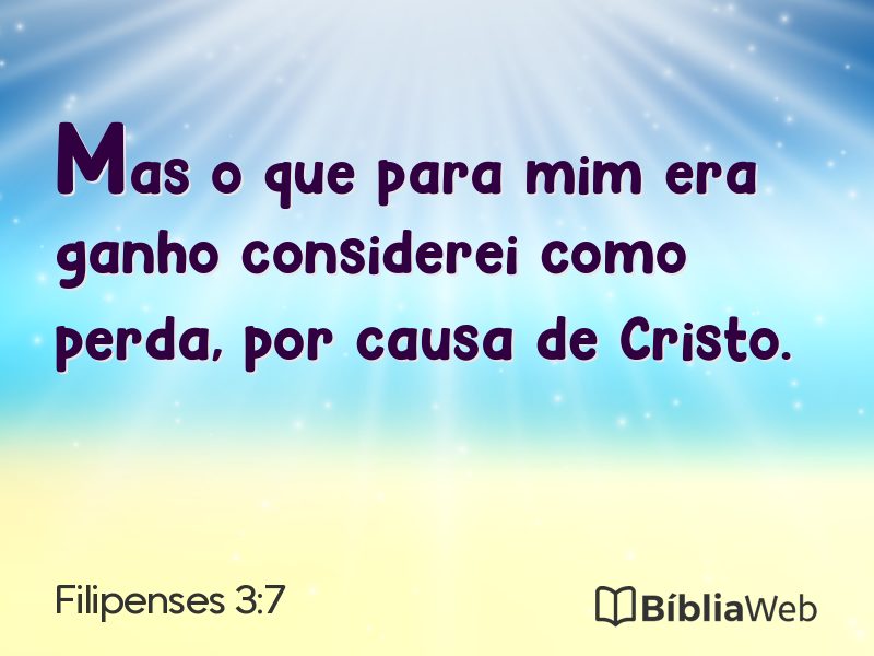 Filipenses 3:7 em imagem para compartilhar