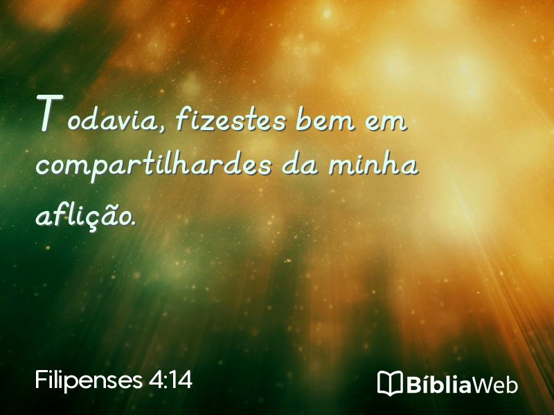 Filipenses 4:14 em imagem para compartilhar