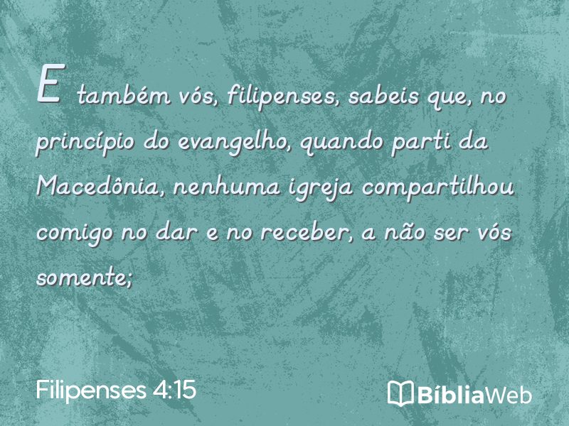 Filipenses 4:15 em imagem para compartilhar