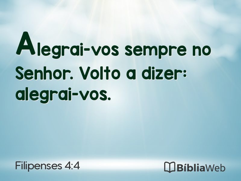 Filipenses 4:4 em imagem para compartilhar