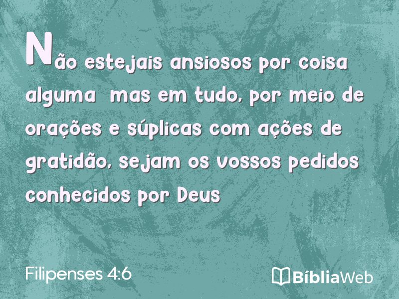 Filipenses 4:6 em imagem para compartilhar